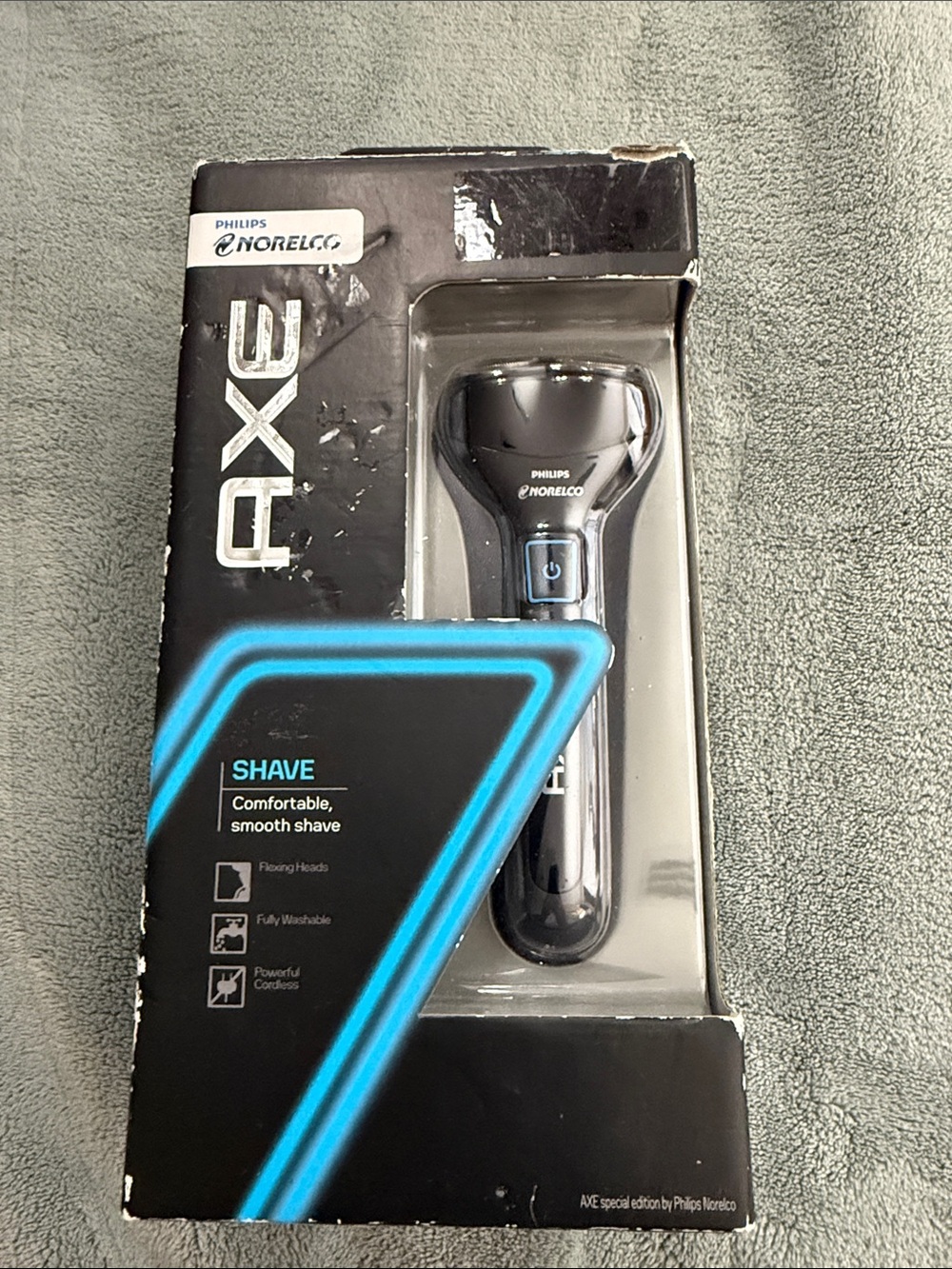 Philips AXE Electric Shaver in Black with Blue Trim